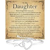 SUTERY To My Daughter Heart Bracelet From Mom and Dad, Mother Daughter Bracelet Gift with Message Card and Box, Christmas Gifts Ideas for Daughter from Parent
