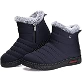 TEMOFON Womens Snow Boots Winter Warm Ankle Boots Waterproof Outdoor Fur Lined Shoes for Women