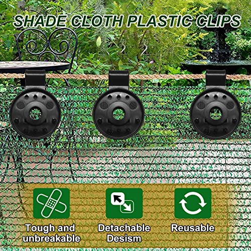 Shade Cloth Heavy Duty Lock Grip,60 Pack Tarp Clips Heavy Duty Lock Grip,Shade Cloth Clips,Sunshade Net Shading Fixed Shade Cloth Plastic Clips,Windproof Awning Clamp Grip (60)