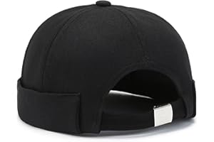 Malaxlx Brimless Docker Cap – Unisex Adjustable Cotton Beanie Retro Rolled-Cuff for Casual Street Outdoor Wear