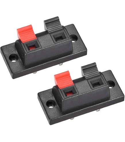 uxcell 2 Way Spring Speaker Terminal Clip Push Release Connector