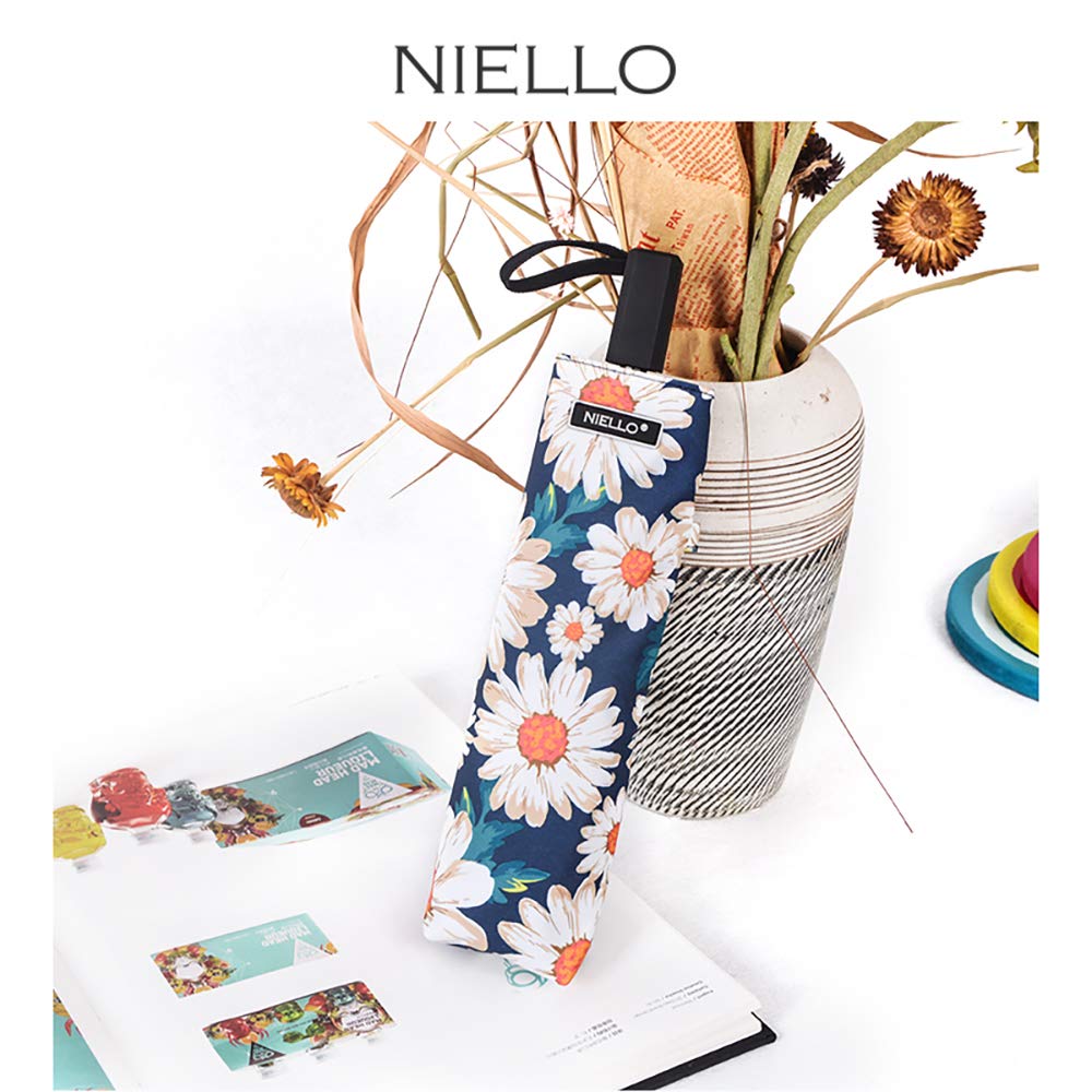 Folding Compact Travel Umbrella Waterproof/Sun Block/Windproof Double Canopy Daisy