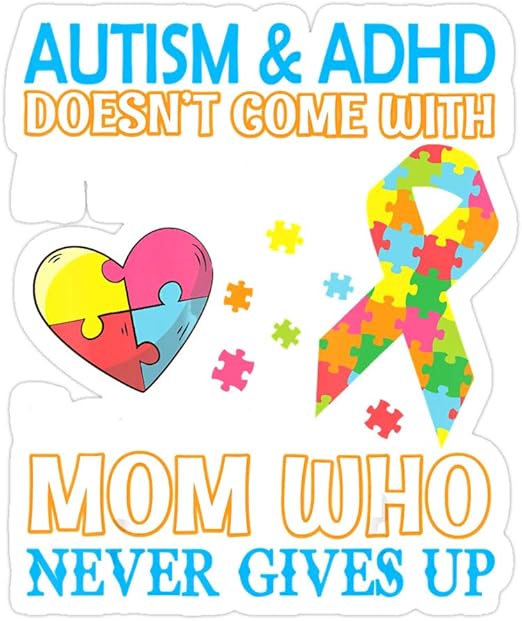 Amazon Com Okumahome 3 Pcs Stickers Autism Amp Adhd Doesn T Come With Manual It Come With A Mom 3 4 Inch Die Cut Wall Decals For Laptop Window Car Bumper Helmet Water Bottle Kitchen