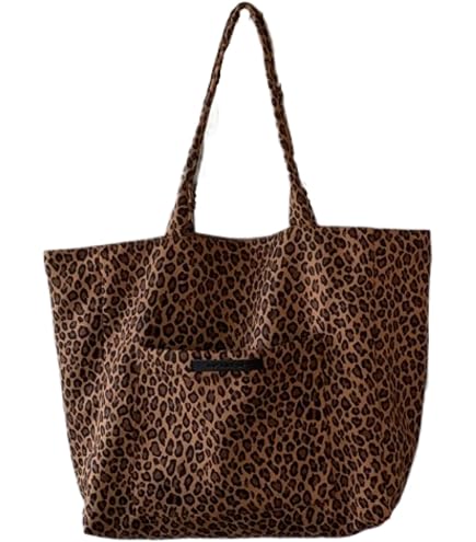 Amazon.com: Tote Bag for Women,Leopard Print Corduroy Handbag