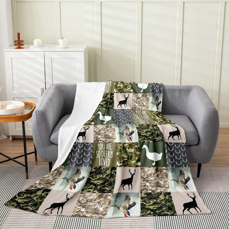 Feelyou Deer Duck Cowhide All Season,Bed Blanket