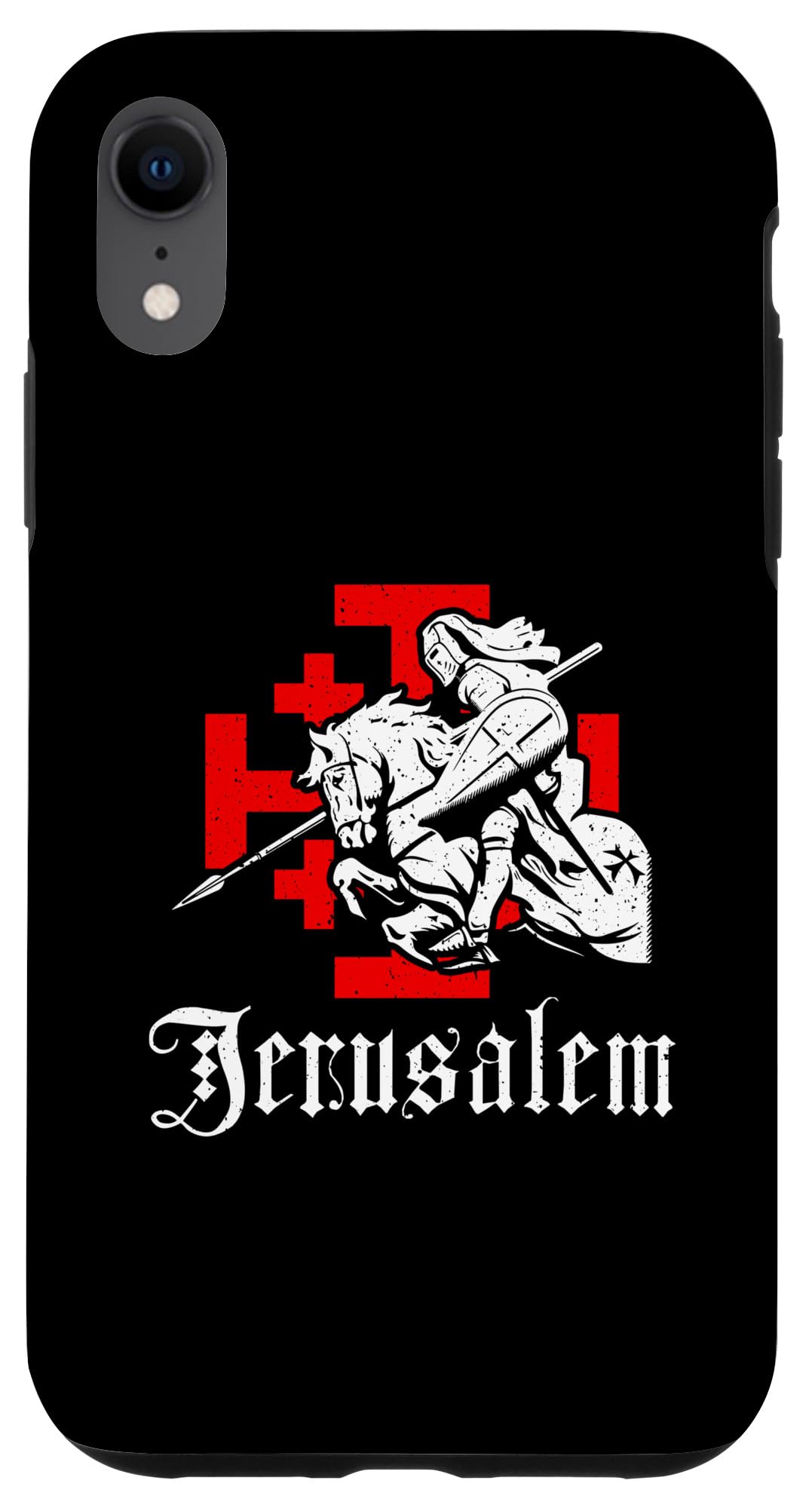 iPhone XR Medieval Templar Knight On War Horse Jerusalem Cross Case