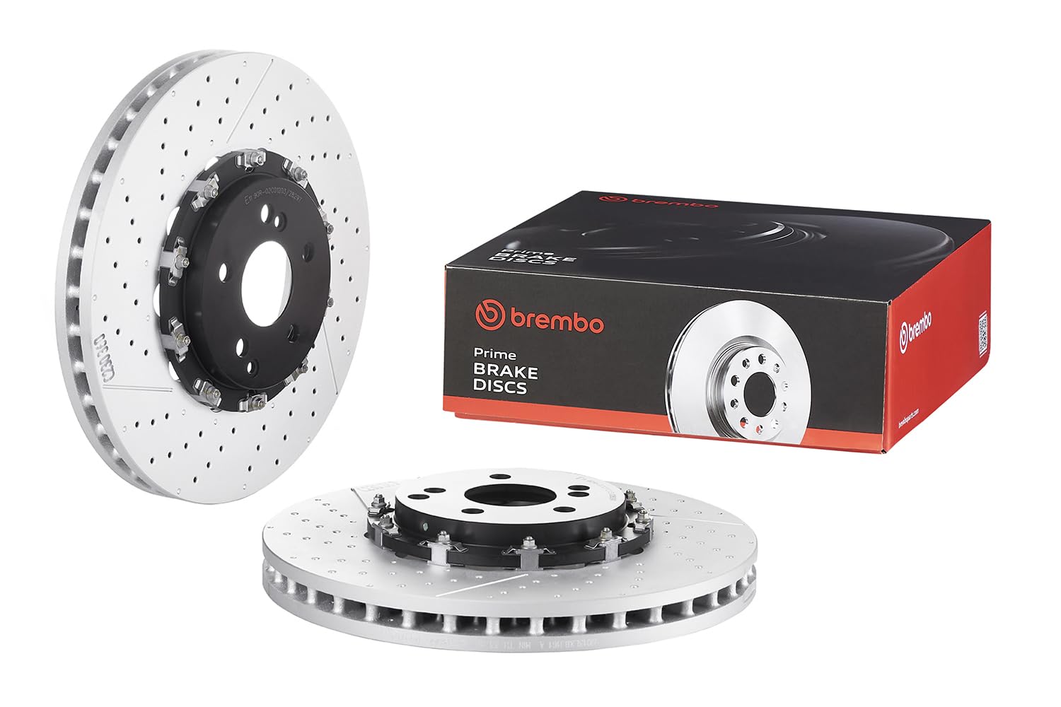 Brembo 09.9764.23 Flotante de dos piezas con revestimiento UV, ventilado, perforado + rotor de freno delantero ranurado MERCEDES-BENZ OE# A2194210212