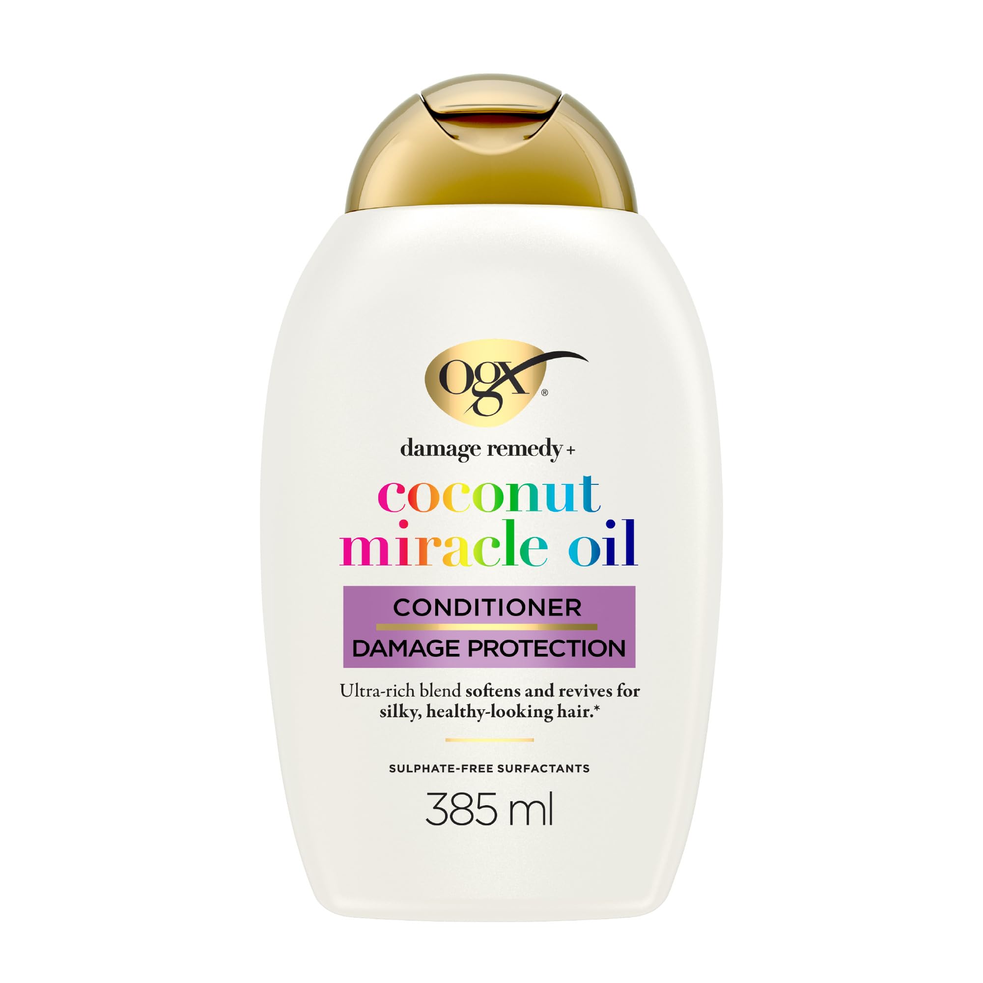 OGX Damage Remedy with Coconut Miracle Oil Conditioner, Softens and Revives Hair, for Silky and Healthy-Looking Hair, Sulfate Free, 385ml