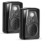 Saysurey 2 Pcs Motion Activated Speaker PIR Sensor USB MP3 Player,Black | For Haunted House Props, USB Downloadable Scream Box, Auto Plays Horror Sounds, Voice Triggered, Holiday Music Effects