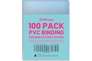 TOTiyea 100 Pack 10 Mil PVC Binding Presentation Covers, Clear Report Covers for Binding,8.5x11 Inches,Letter Size