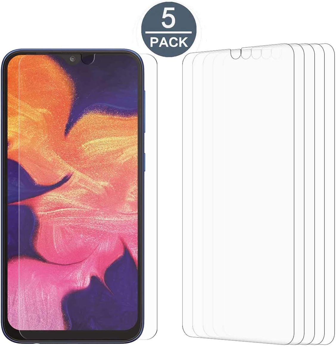 [5 Pack] Tonvizern Compatible for Samsung Galaxy A10 High Definition Screen Protector Film [Not Glass]