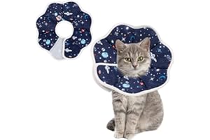 FRIUSATE Cat Cone Collar Soft, Cat Recovery Collar Adjustable Elizabethan Cone Cat Cones to Stop Licking Comfortable Lightweight Protective Neck Cone for Cats Kittens After Surgery, Planet M