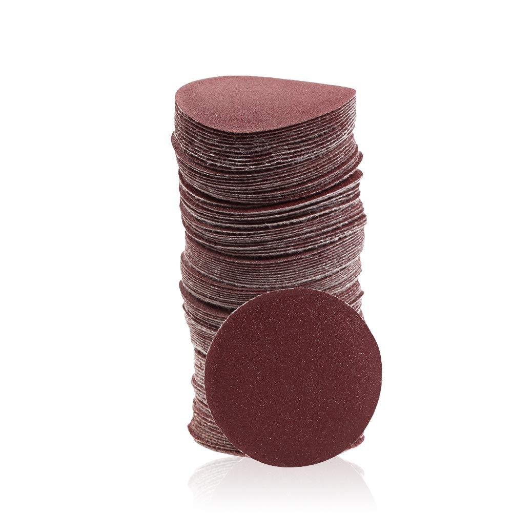 SPEEDWOX 100pc 2 inch Sanding Discs Hook and Loop Sandpaper 120 Grit Sander Disc Sanding for Sanders Drill Grinder Rotary Tools Attachment Woodworking Wood Auto, No Hole