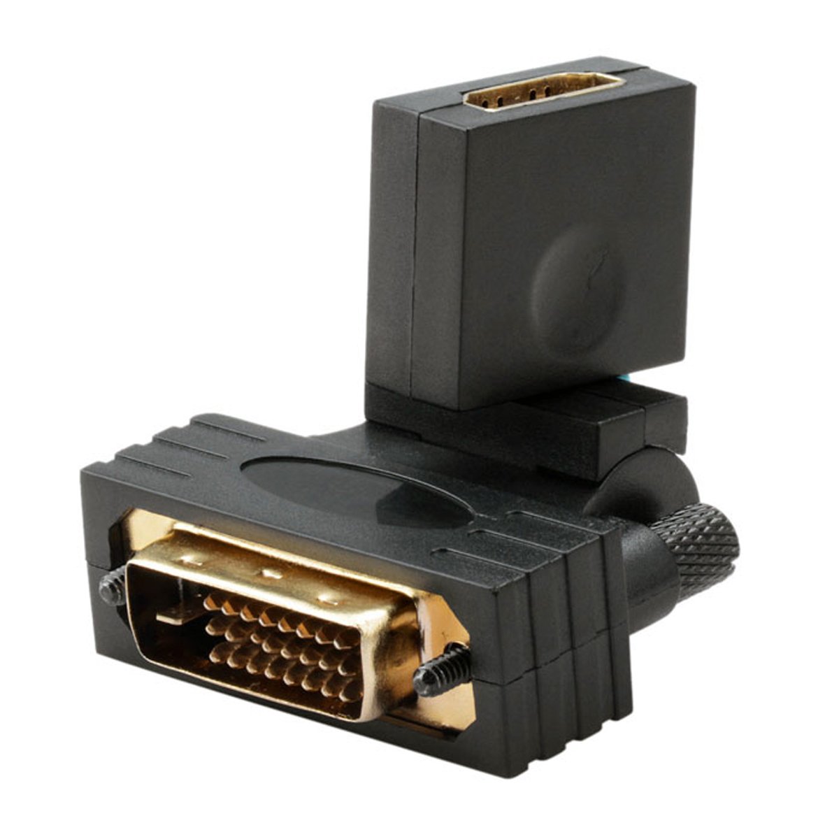 chenyang DVI to HDMI,DVI Male to HDMI Female 360 Degree Rotating Swivel Adapter with Screw Mount