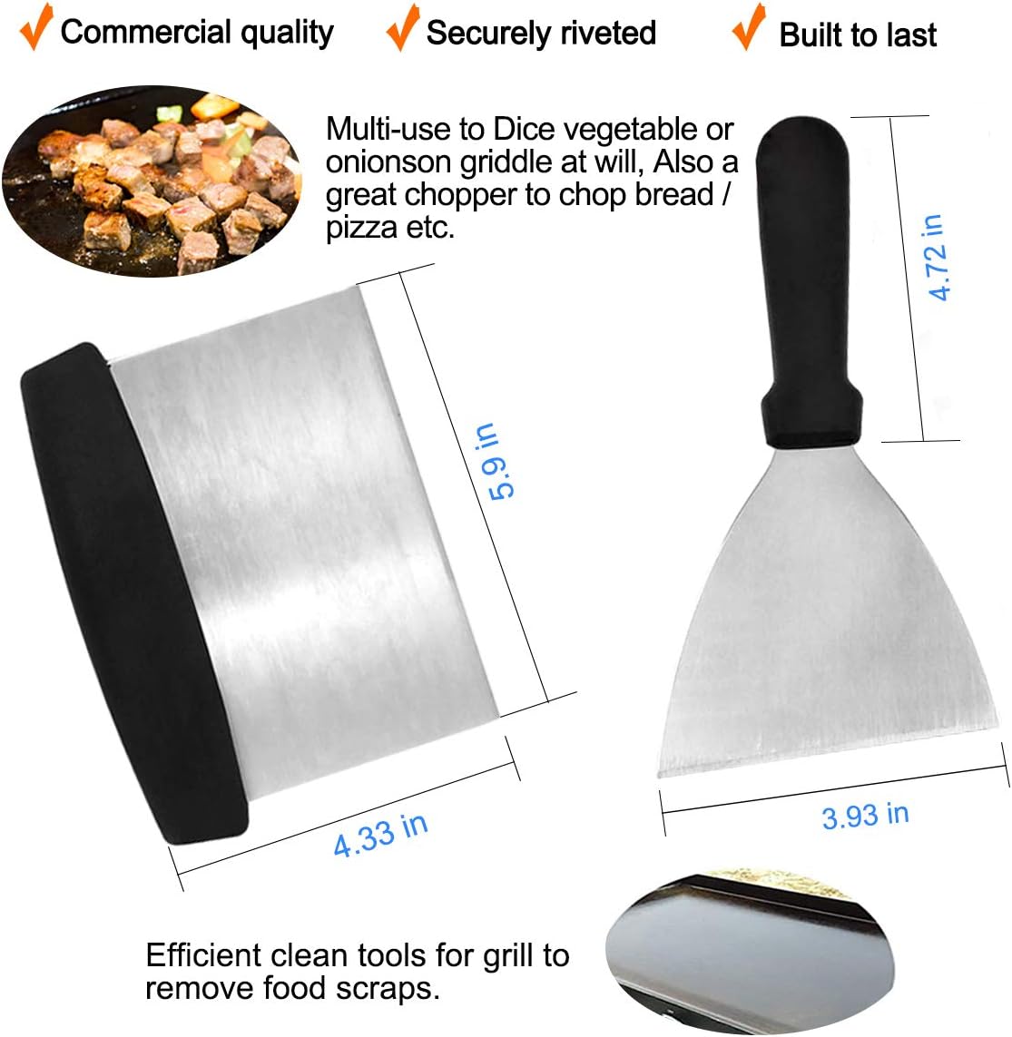 Schwerer Edelstahl Barbecue Grill-Spachtel Set für Picknick Camping