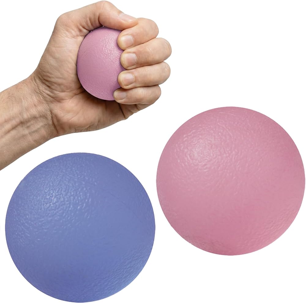 ResultSport Stress Balls for Adults Set of 2 Firm Soft Silicone Gel Grip Hand