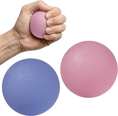 ResultSport Stress Balls for Adults Set of 2 Firm Soft Silicone Gel Grip Hand