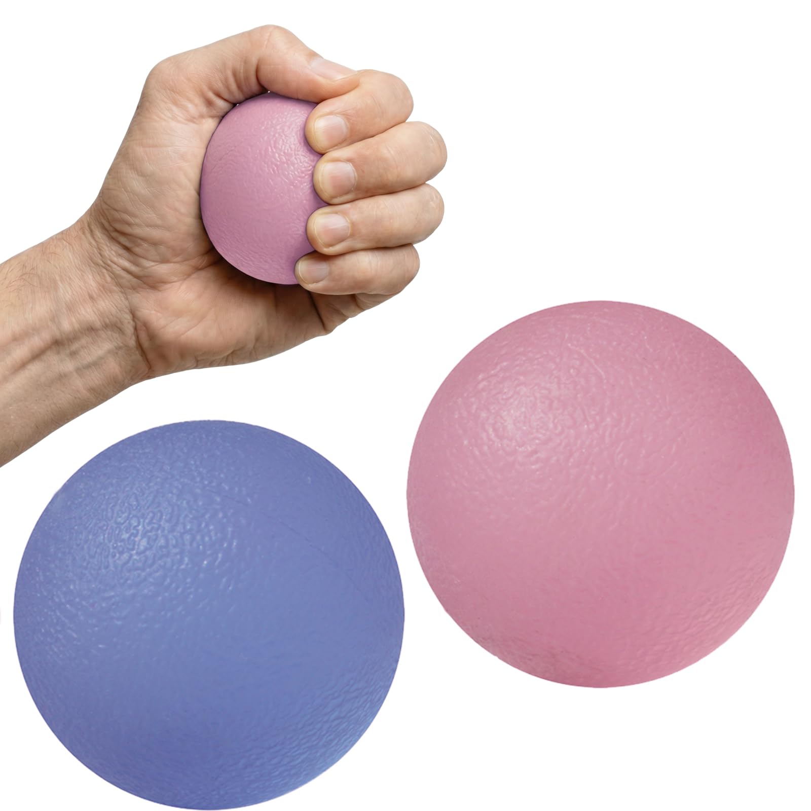 ResultSport Stress Balls for Adults Hand Exercise Therapeutic Gel Ball Set of 2 Firm/Soft - Arthritis relief, stroke rehabilitation, grip strength, wrist support.