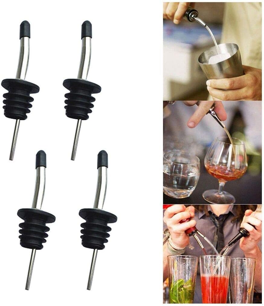4Pack Stainless Steel Classic Bottle Pourers Tapered Spout