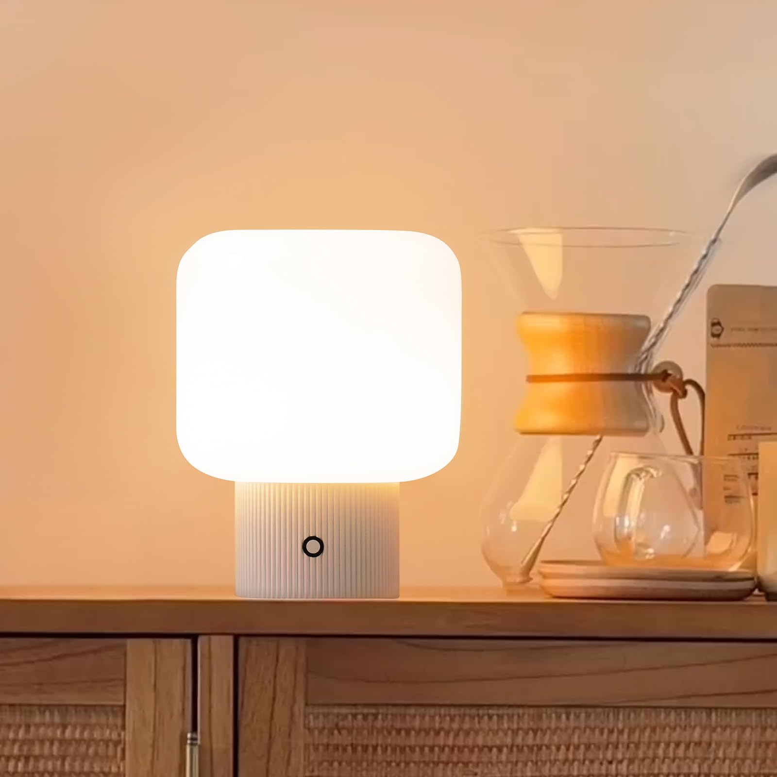MAGCHARM Halo Mushroom Lamp, 5W Cute Cordless Rechargeable Table Lamp ...
