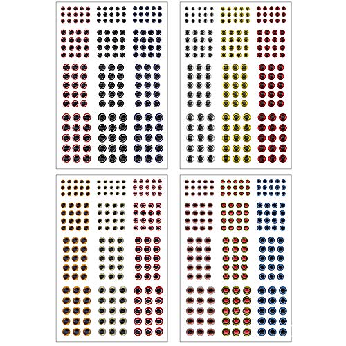 NIERBO 732stk Fischköder Fischaugen Bunt Köder Zubehör 3D Selbstklebend Ersatz Fisch Augen Aufkleber 3/4/5/6mm für… – Bild 3