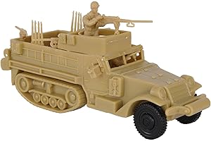 BMC TOYS BMC CTS WW2 US M3 Halftrack - 4pc Tan Plastic Army Men Armored Vehicle
