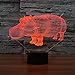 SUPERNIUDB 3D Hippo Night Light LED USB 7 Color Change LED Table Lamp Xmas Toy Gift