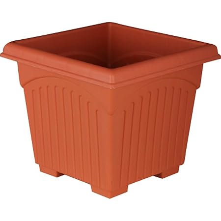 First Smart Deal 10 Inch Plastic Square Planter Pack of 10 - Brown