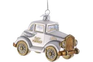 Noble Gems Just Married Wedding Car Glass Ornament NB0831 New