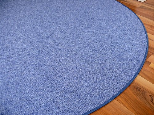 Snapstyle Feinschlingen Velour Teppich Strong Blau Rund In 7
