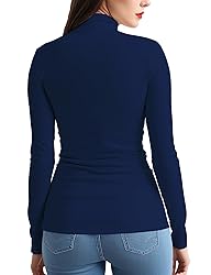 Womens Long Sleeve Turtleneck T-Shirts Mock Neck