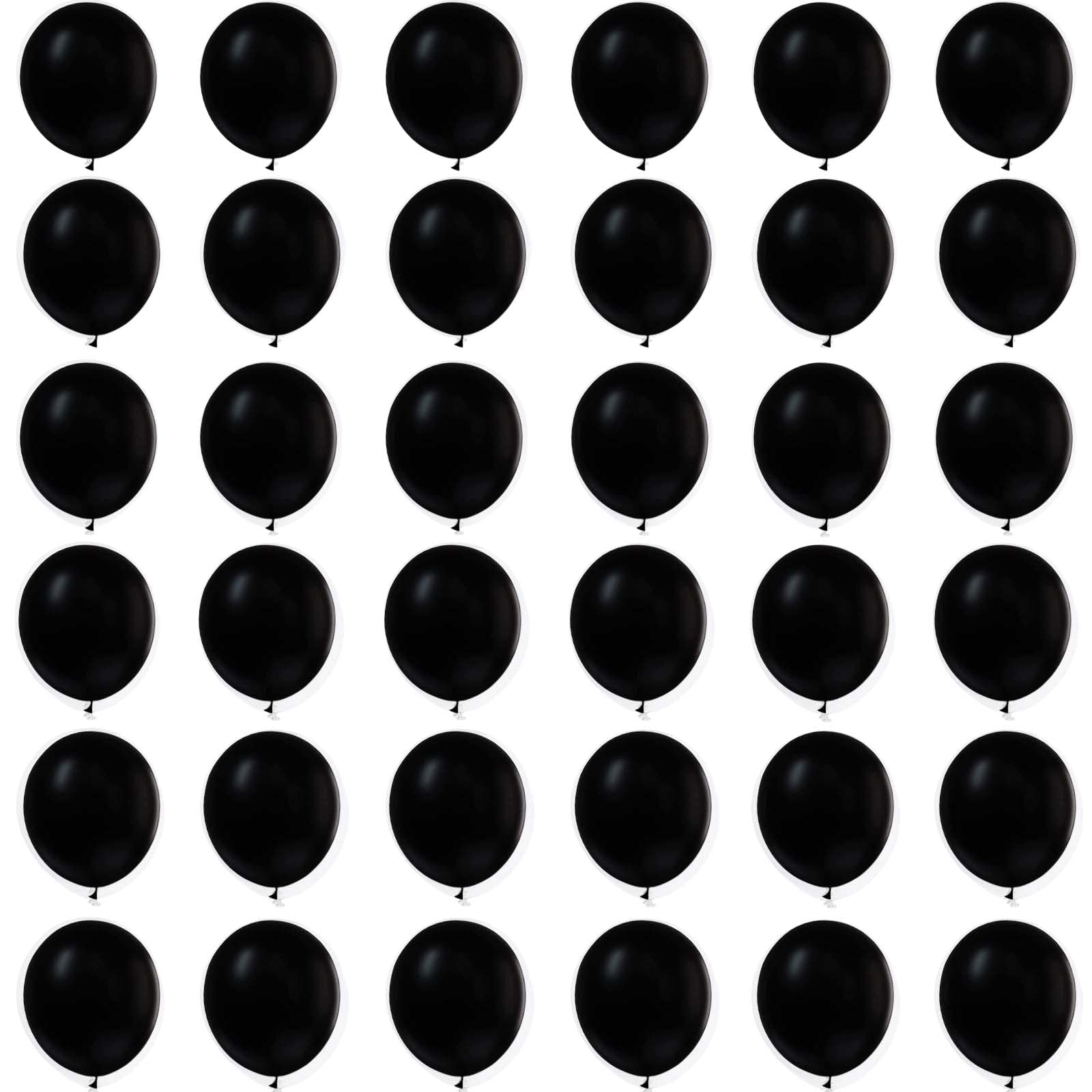 POPOYU Black Balloons 12inch,36pcs Mini Matte Black Balloon Thick Natural Latex Kids Birthday Party Tiny Helium for Baby Shower,Wedding,Anniversary Decorations