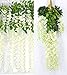 Lannu 12 Pack 3.6 FT Long Artificial Wisteria Flowers Silk Hanging Vine Ratta Flowers String Bush for Home Wedding Party Decor, Cream