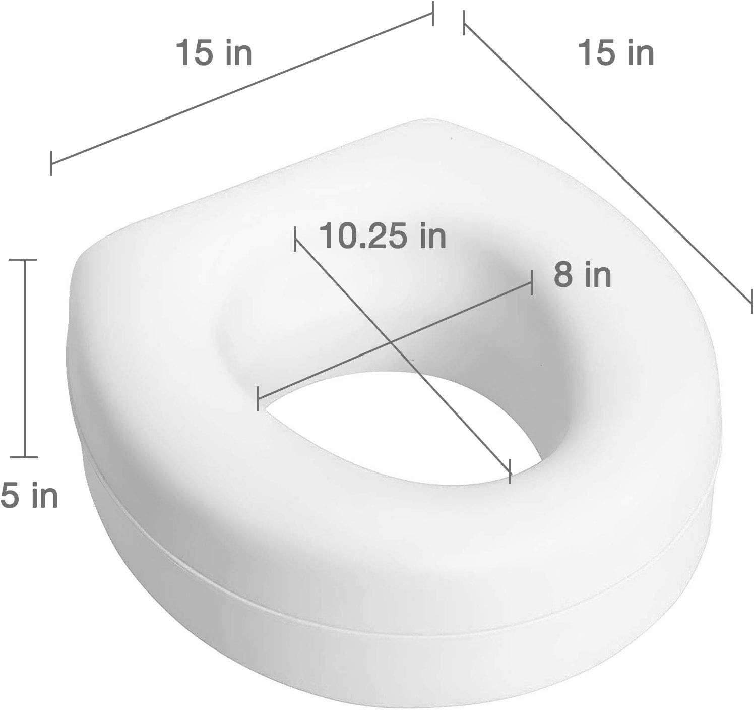 HealthSmart Portable Elevated Raised Toilet Seat Riser that fits Most Standard Seats, White: Health & Personal Care
