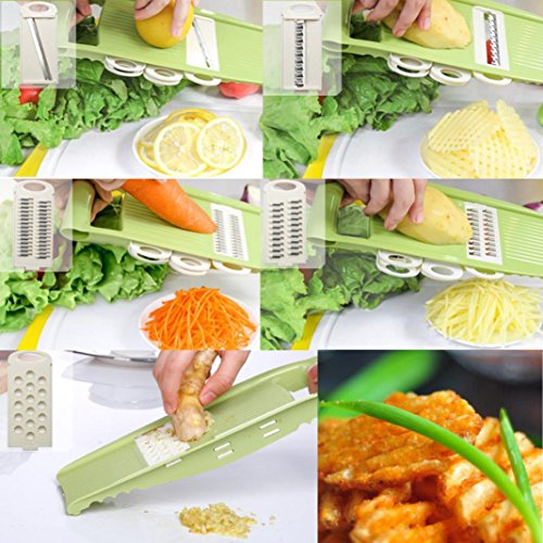 Nacome Veggie Chopper,Kitchen Vegetable Slicer Vegetable Grater Vegetable Cutter Julienne Slicer Potato Slicer Food Slicer Cheese Chopper Veggie Cutter (Green) - Thumbnail 3