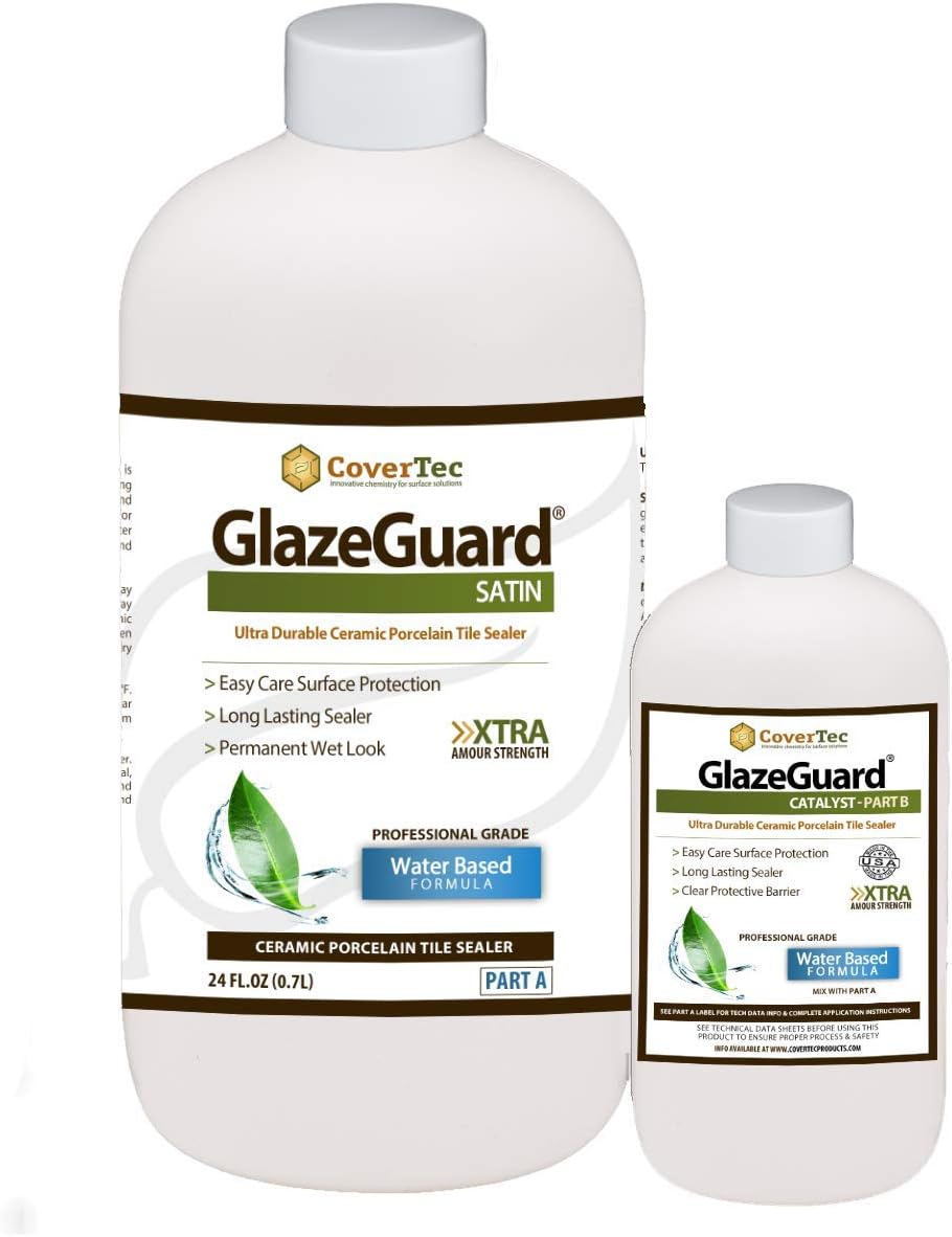GlazeGuard Satin Floor Sealer Wall Sealer for Ceramic, Porcelain, Stone