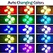 T-SUN 4 LED Solar Spotlights Outdoor Auto ON/OFF & Adjustable Waterproof IP65 Solar Powered Security Wall Light for Garden, Patio, Garage, Stairs, Pool Area (RGB)