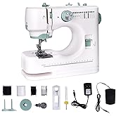 Mini Sewing Machine for Beginners, 12 Built-In Stitches, 2 Speed, Basic Sewing Kit Included，Multifunctional Portable Sewing with Foot Pedal, Light, Perfect for Home Use