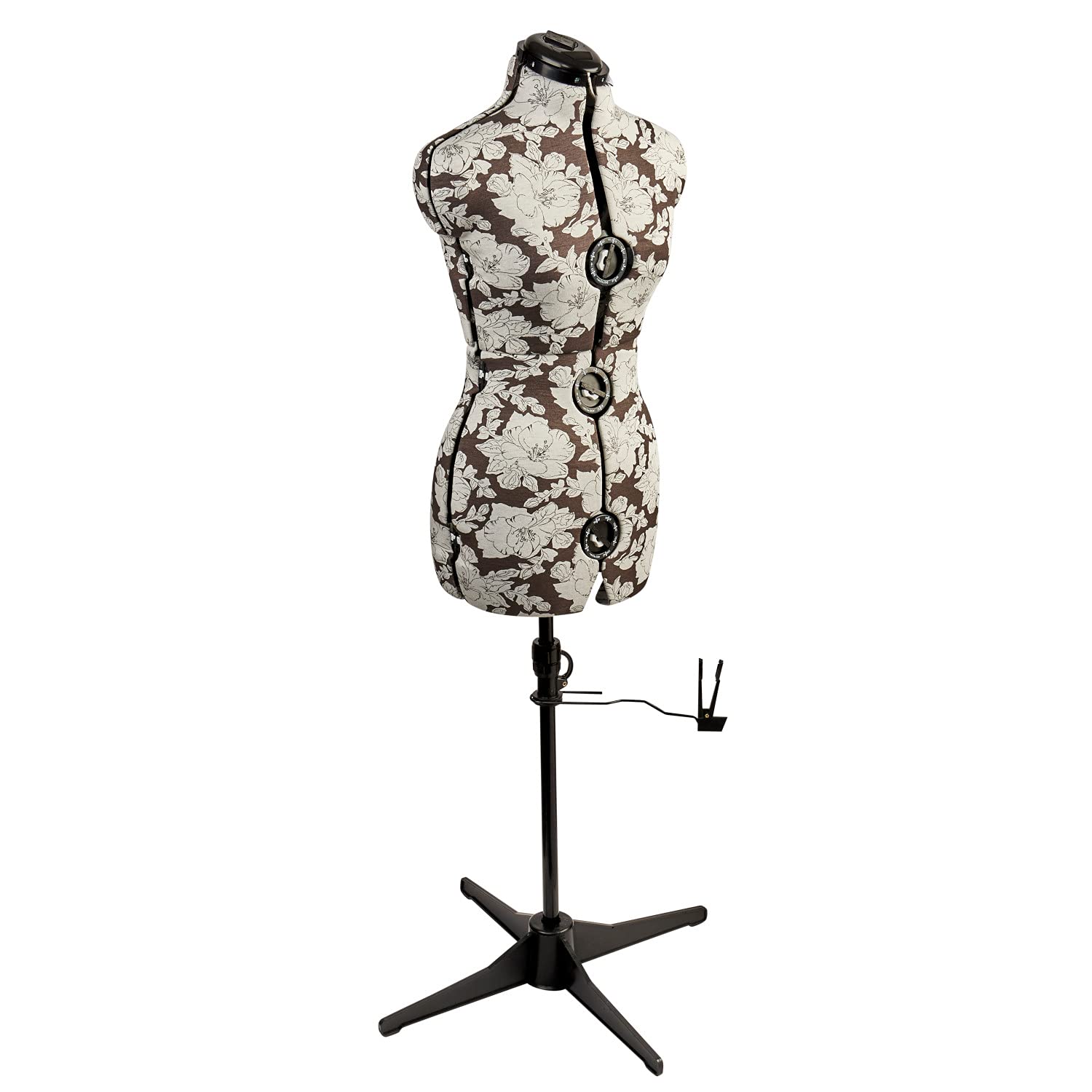 Sewing Online Adjustable Dressmakers Dummy, in a Grey Hollyhock Fabric with Hem Marker, Dress Form Sizes 10 to 16 - Pin, Measure, Fit and Display your Clothes on this Tailors Dummy - 5901A โ image 1