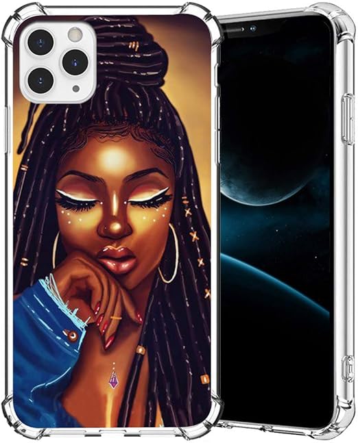 Amazon Com Iphone 11 Pro Max Case Girly Black Girl 9 Iphone 11 Pro Max Case For Girls Women Clear With Pattern Designs Slim Flexible Soft Tpu Rubber Protective Cases Cover For Apple Iphone 11