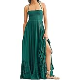 VERGOODR Women's Cotton Sexy Sleeveless Boho Beach Backless Long Bohemian Dress