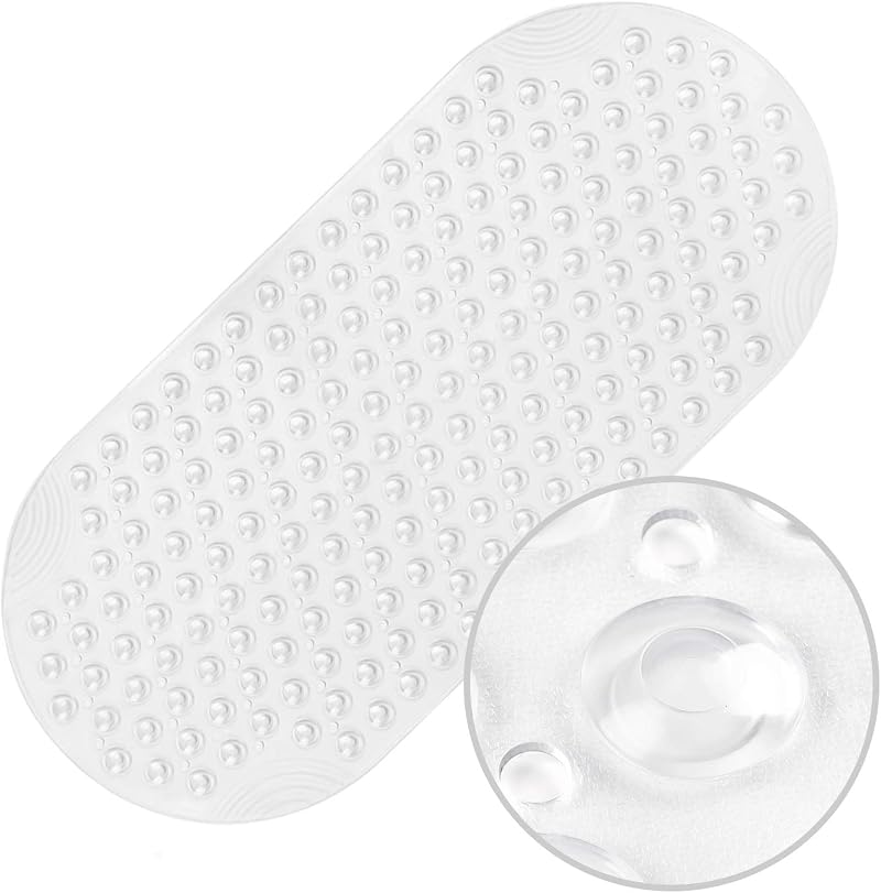 WELTRXE Bathtub Mat Non Slip 260 Suction Cups 88x40 cm PVC Clear