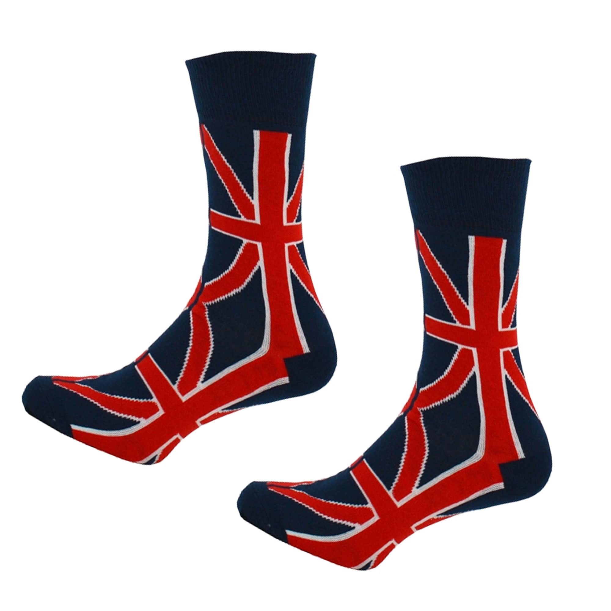 GIFTS 4 ALL Pair of Mens Patriotic Union Jack Flag Cotton Rich Socks, Union Jack Flag Ankle Socks, Union Jack Jubilee Socks, Union Jack Flag Dress Socks