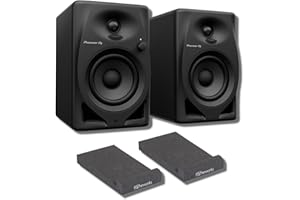 STREAMEYE Pioneer DM-40D 4-inch Desktop Active Monitor Speakers (Pair, Black) with Studio Monitor Isolation Pads