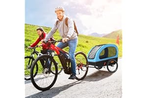 ANOUR Dog Bike Trailer, Dog Buggy for Bicycle, Suitable for Small and Medium Pets Up to 88lbs (Blue)