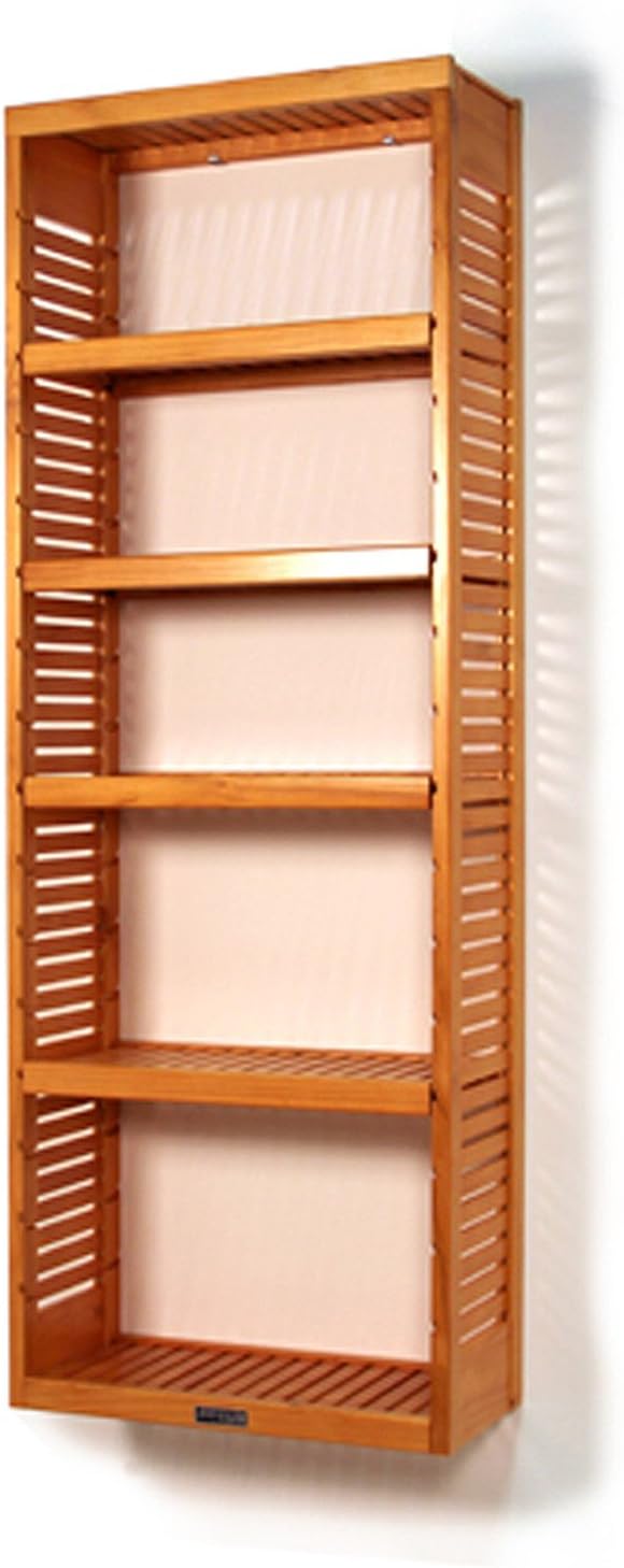 12" Deep Stand Alone Tower with Adjustable Shelves Clothes