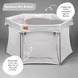 Venture All Stars Foldable Baby Playpen Large Portable Mesh Mat Silver view 5