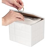 Disposable Face Towel Holder Box, White PU Leather Container for XL Clean Skin Club Face Towels, Reusable Organizer for Clean Skin Towel Makeup Wipe Holder Counter Bathroom Organizers and Storage