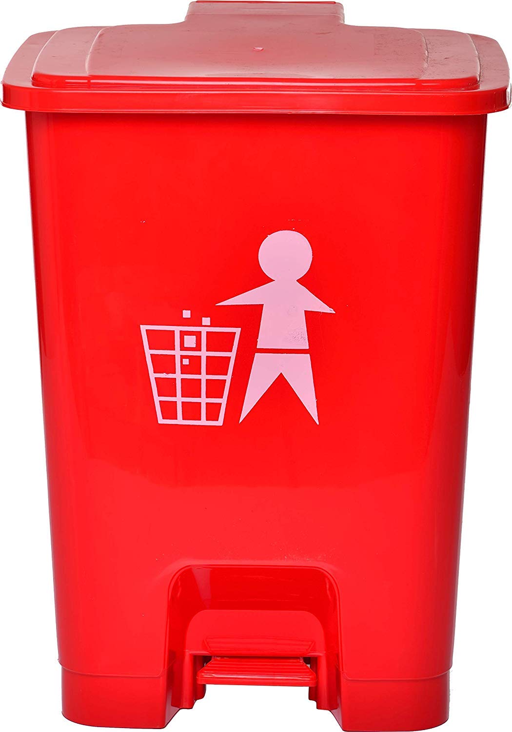 DHWANI ENTERPRISE Plastic Pedal Garbage Waste Dustbin 30 LTR (Red) WITH