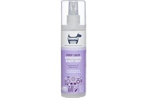HOWND Keep Calm Body Mist for Anxious Or Stressed Pets - Made with Calming Lavender, Patchouli, Rosemary & Cedarwood - Soothe, Refresh, Nourish - Cruelty Free, Vegan, No Junk Ingredients - 8.45oz